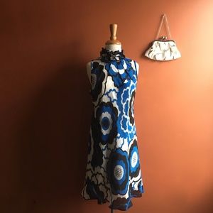 ALI RO Blue Sleeveless Floral Dress Size 10